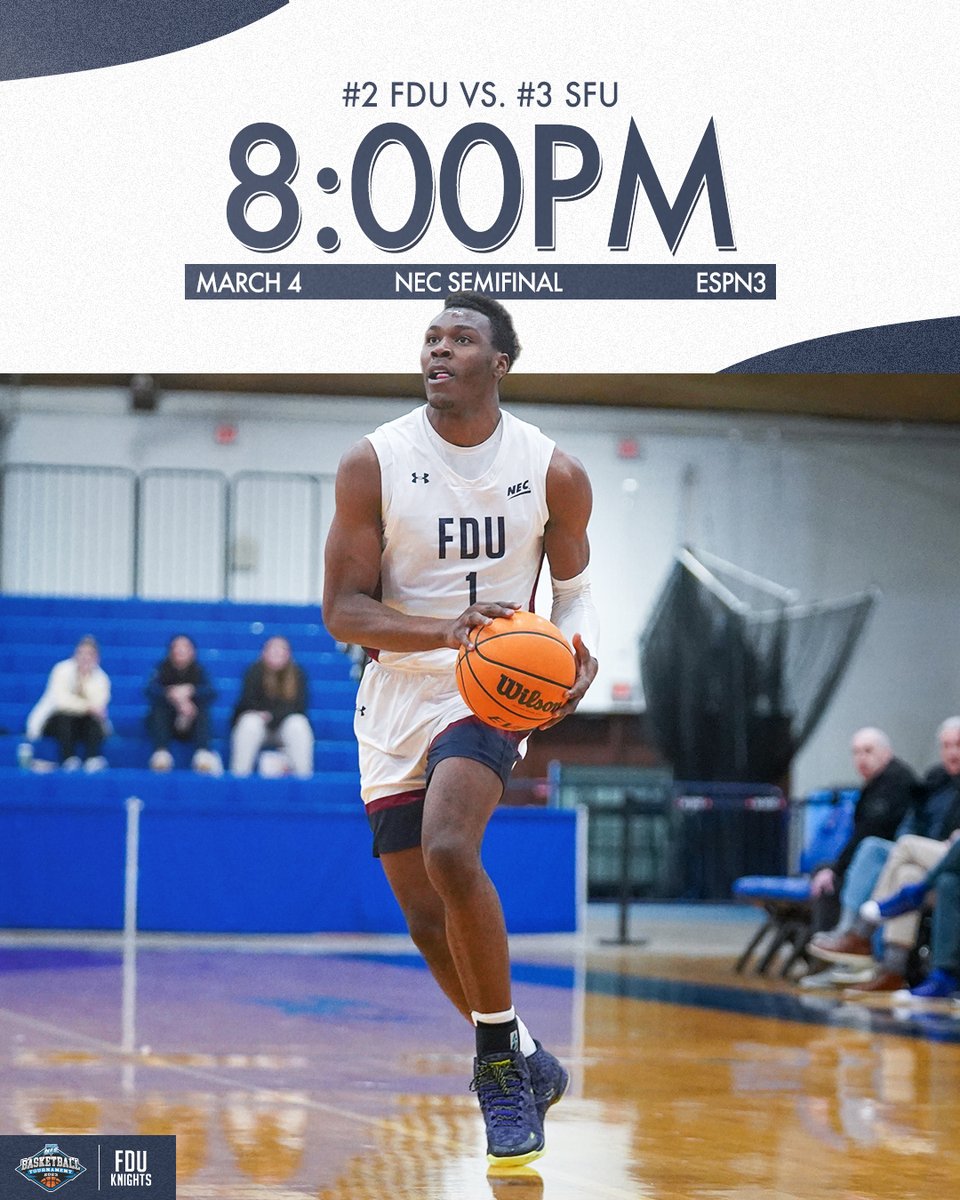We'll see you tomorrow 👊

#2 FDU vs. #3 Saint Francis U
⏰ 8 p.m.
📍 Stratis Arena inside the Rothman Center (Hackensack, N.J.)
📺 ESPN3/SNY
🎟️ FDUKnights.com/Tickets

#reigKNIGHTed