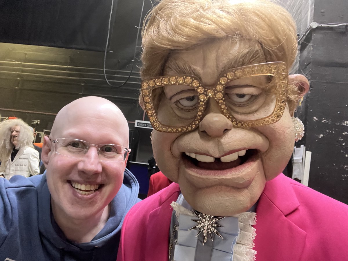 RealMattLucas's tweet photo. A great night watching the spectacular Spitting Image stage show in Birmingham. Very funny, the voices are spot on and the satire is biting. It's superbly produced and directed and congratulations to the excellent puppeteers https://t.co/uaywm2HYzT