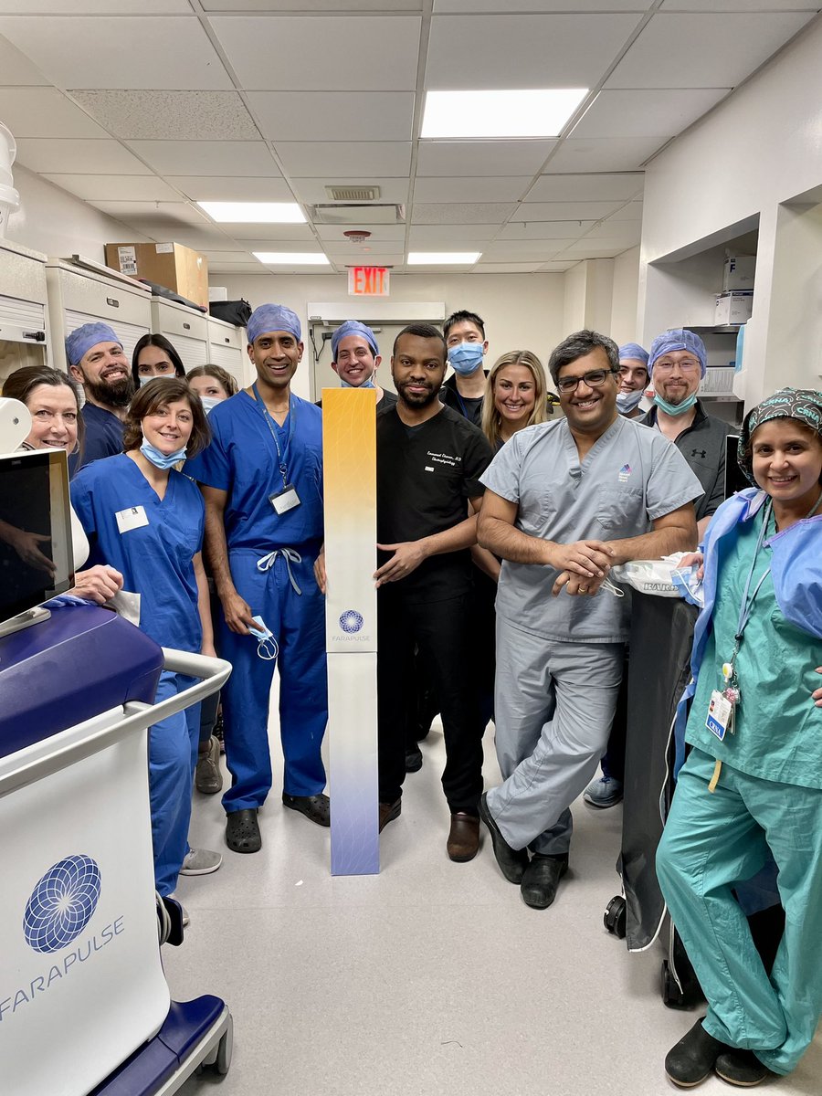 ..And we are off! First case in the AdvantageAF study-A Prospective Single Arm Study of the @farapulse PFA System in pts with persistent AF. Goal to enroll ~417 pts.  Look forward to the results and impact on the management of AF.  <a href="/VivekReddyMD/">Vivek Y. Reddy</a> @mohitkturagam <a href="/BSCCardiology/">BostonSci Cardiology</a>