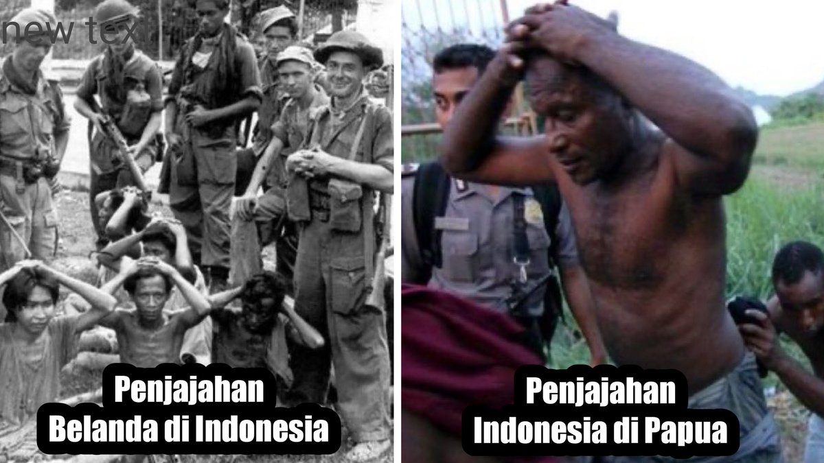 Dua penjajah di masa yang berbeda:

     BELANDA                   INDONESIA
 di Indonesia               di West Papua