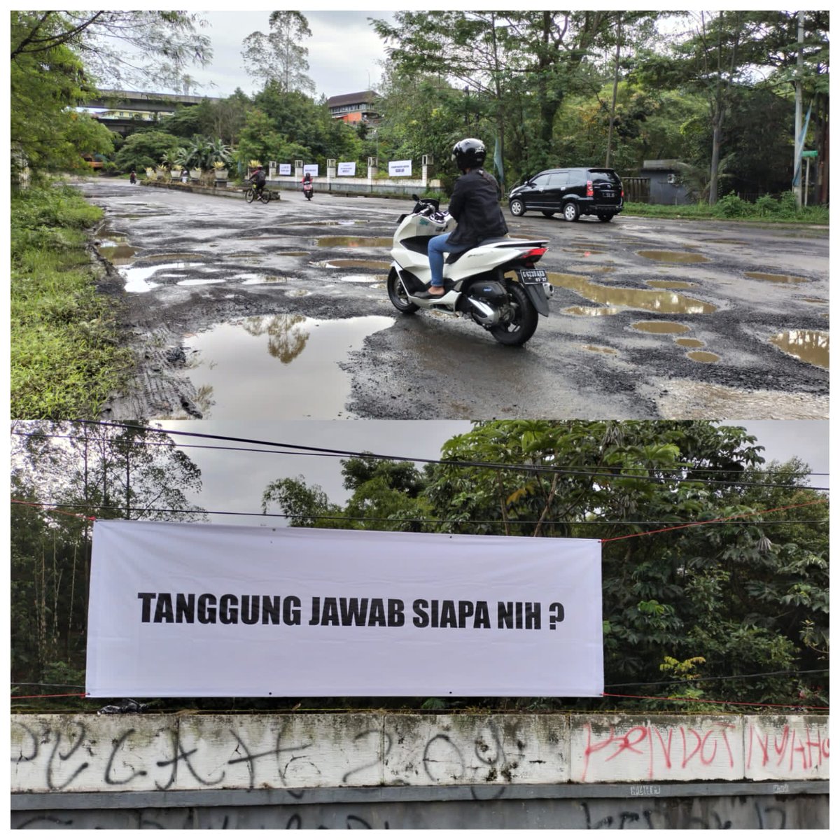 <a href="/ridwankamil/">Ridwan Kamil</a> lapor Pak jalan akses warga di perumahan grand sentul kab bogor rusak parah. Pengembang tidak mau bertanggung jawab <a href="/bogorkab/">Pemerintah kabupaten Bogor | #75TahunJabar</a> tidak bisa membantu juga..