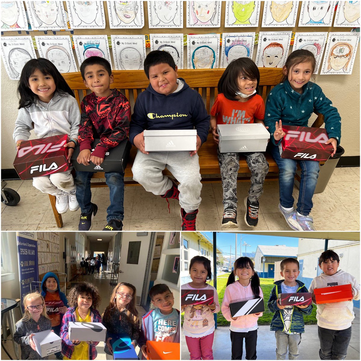 A huge thank you to our community partners @WeAreSchneider in San Bernardino for donating over 160 brand new pair of tennis shoes to our Birney Bears this week! @ShoesThatFit helped make this happen! We had lots of happy, smiling Birney Bears! #birneyproud #cjusd