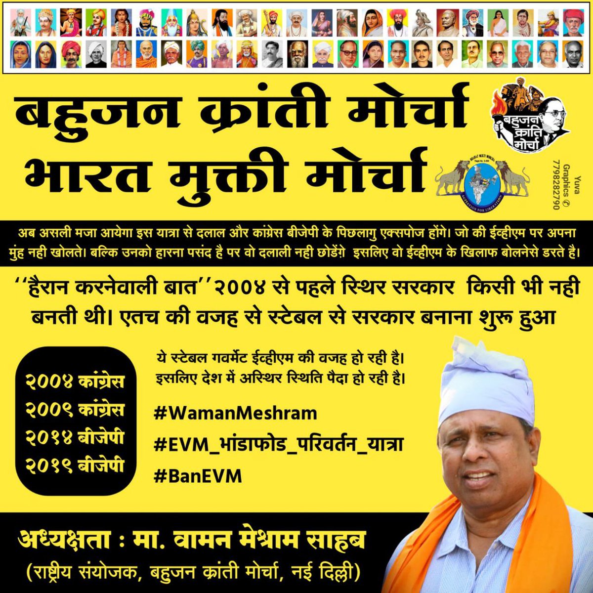 जब तक EVM के खिलाफ जनांदोलन खड़ा नही होगा तब तक प्रादेशिक पार्टी को खत्म करने काम कांग्रेस BJP करती रहेगी।
#EVM_हटाओ_लोकतंत्र_बचाओ 
<a href="/PawarSpeaks/">Sharad Pawar</a>  
<a href="/AjitPawarSpeaks/">Ajit Pawar</a> 
<a href="/supriya_sule/">Supriya Sule</a> 
<a href="/NCPspeaks/">Nationalist Congress Party - Sharadchandra Pawar</a> 
<a href="/WamanCMeshram/">Waman Meshram</a>