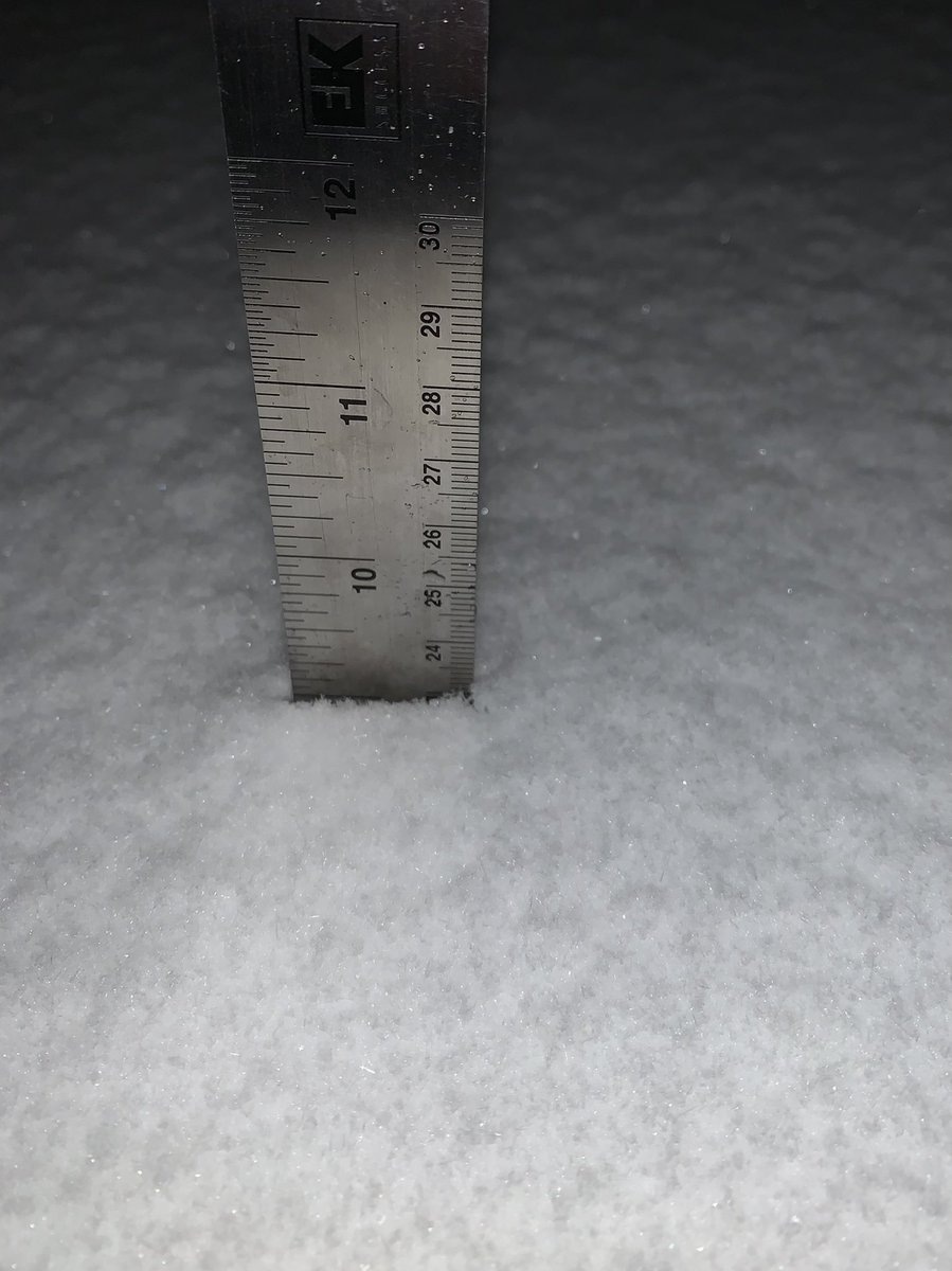 1:10 am snowfall measurement is up to 23 cm ❄️ #ONStorm #Brampton