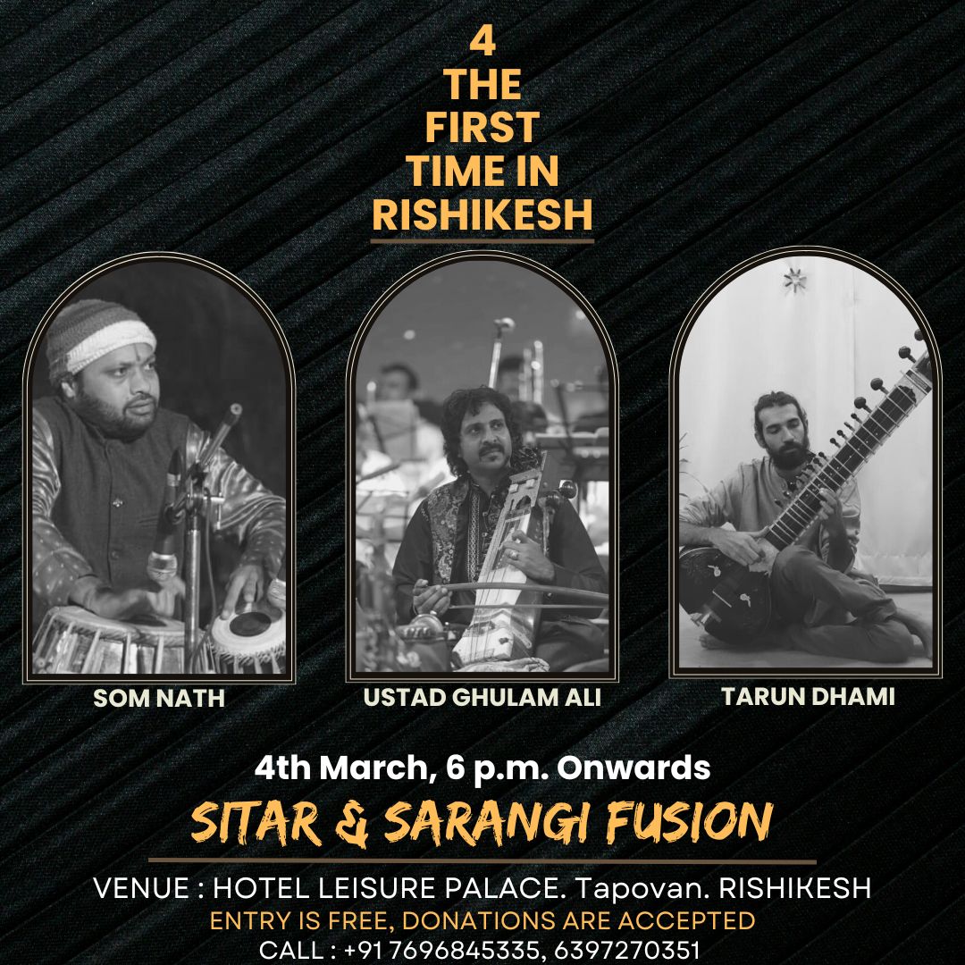 GhulamAli1975's tweet photo. Adab friends today evening 
Sarangi sitar fusion 
At Rishikesh https://t.co/4zdwbLQMWH