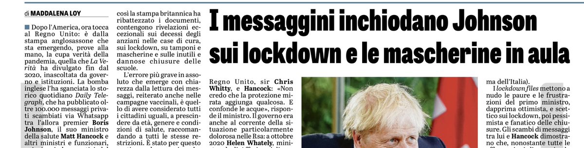 madforfree's tweet photo. Continua l’operazione verità sul covid: il Telegraph ha pubblicato i #lockdownfiles, 100.000 messaggi scambiati tra Johnson e i ministri. L’autrice dell’esclusiva: “L’assalto senza precedenti alle libertà non è giustificato, dobbiamo avere risposte”.
Ne parlo su @LaVeritaWeb
1/2 https://t.co/ABur9DOacr