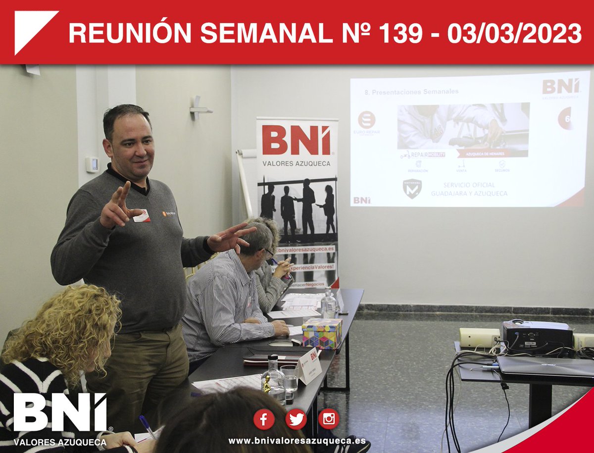BniValoresAzu's tweet photo. #ReuniónSemanal

Comenzamos marzo con muchas ganas de continuar trabajando para hacer crecer el Grupo y nuestros negocios gracias al #networking por #referencias

▶https://t.co/poRx17cjOu

🌟¡Vive la #ExperienciaValores!🌟
#SéValores #NetworkingAzuqueca
#OtraFormaDeHacerNegocios https://t.co/j9GlUy47PE