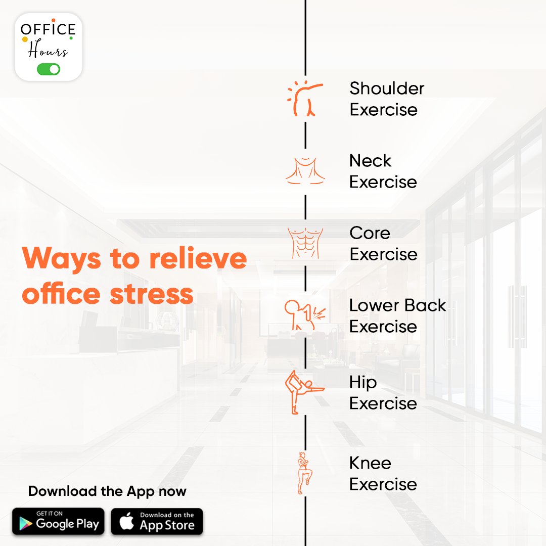 officehoursapp's tweet photo. Be stress-free at work with our powered-up exercises and experience relaxation at another level.

Don’t let your weekend go lazy; kickstart with Office Hours exercises according to your body areas. https://t.co/ICNaZb6d1S