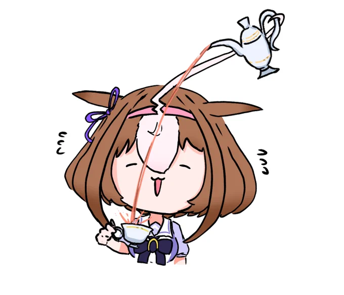 優雅にお紅茶を注ぐドトウちゃん 