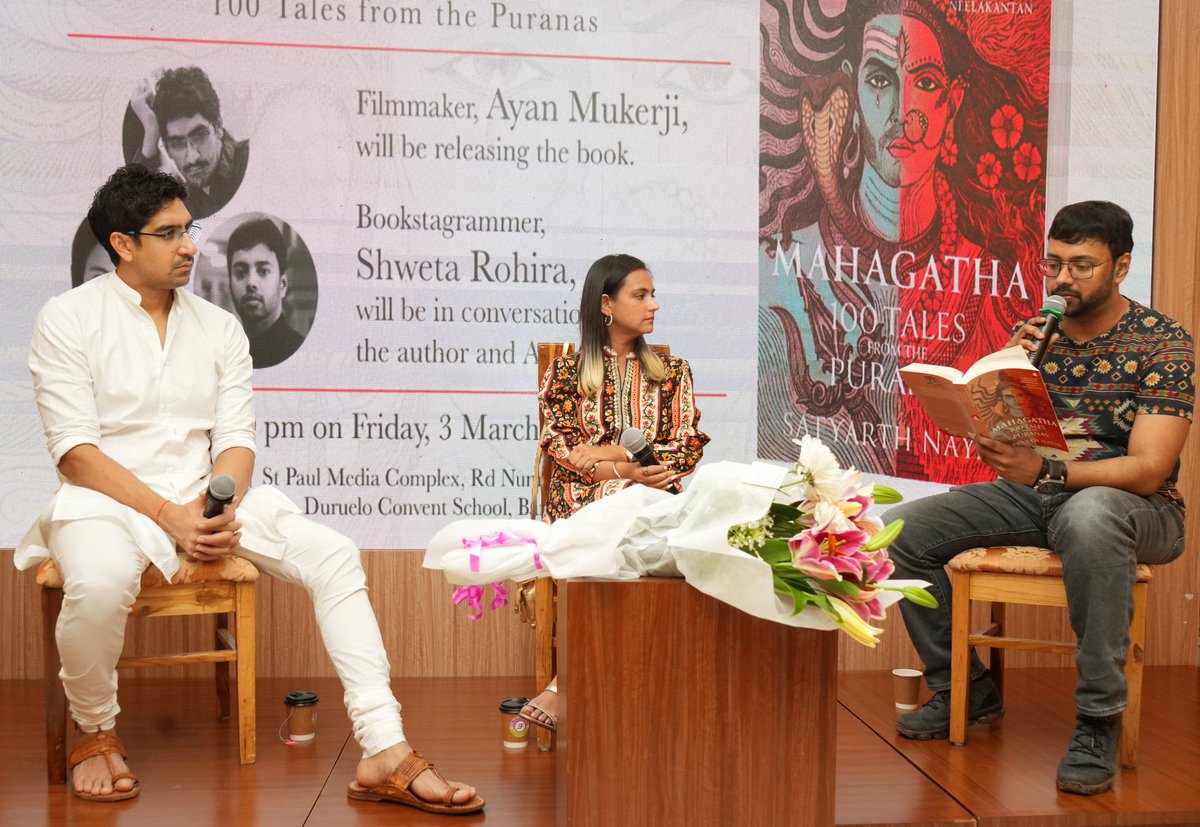 Fabulous launch of 'MAHAGATHA - 100 TALES FROM PURANAS' by filmmaker, #AyanMukerji & bookstagrammer @ShwetaRohira at @titlewavesMUM 🌟🌟🌟 @jilpanz @RidhimaKumar1 @HarperCollinsIN