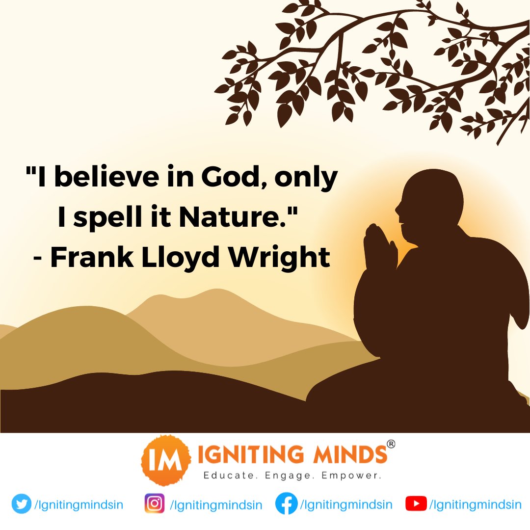 'I believe in God, only I spell it Nature.' - Frank Lloyd Wright. Accept the #GreenIndiaChallenge by tapping on the link in the bio. 

#HaraHaiTohBharaHai #FrankLloydWright #SaveSoil #Nature #Sadhguru #GlobalWarming #ClimateChange #NoPlanetB #JalJanAbhiyaan #WaterLiteracy