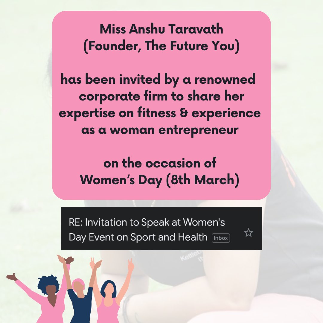 Looking forward to an eventful day.

Keep hooked to the page for more updates. 

#anshutaravath #womensday #corporatefitness #fitnessjourney
#fitnesstransformation #fitnessaddict