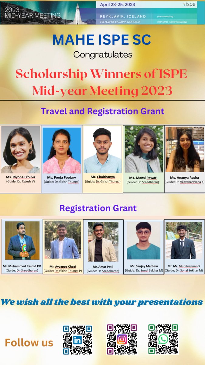 OIAC_MAHE's tweet photo. Hearty Congratulations to all the students upon receiving the ISPE Scholarship 2023! 🎉

Congratulations to MAHE ISPE Student Chapter for driving this initiative👏

 #students #scholarship #MAHEISPEstudentchapter #ISPEscholarship #mcops #mahe https://t.co/KToHxCoF03