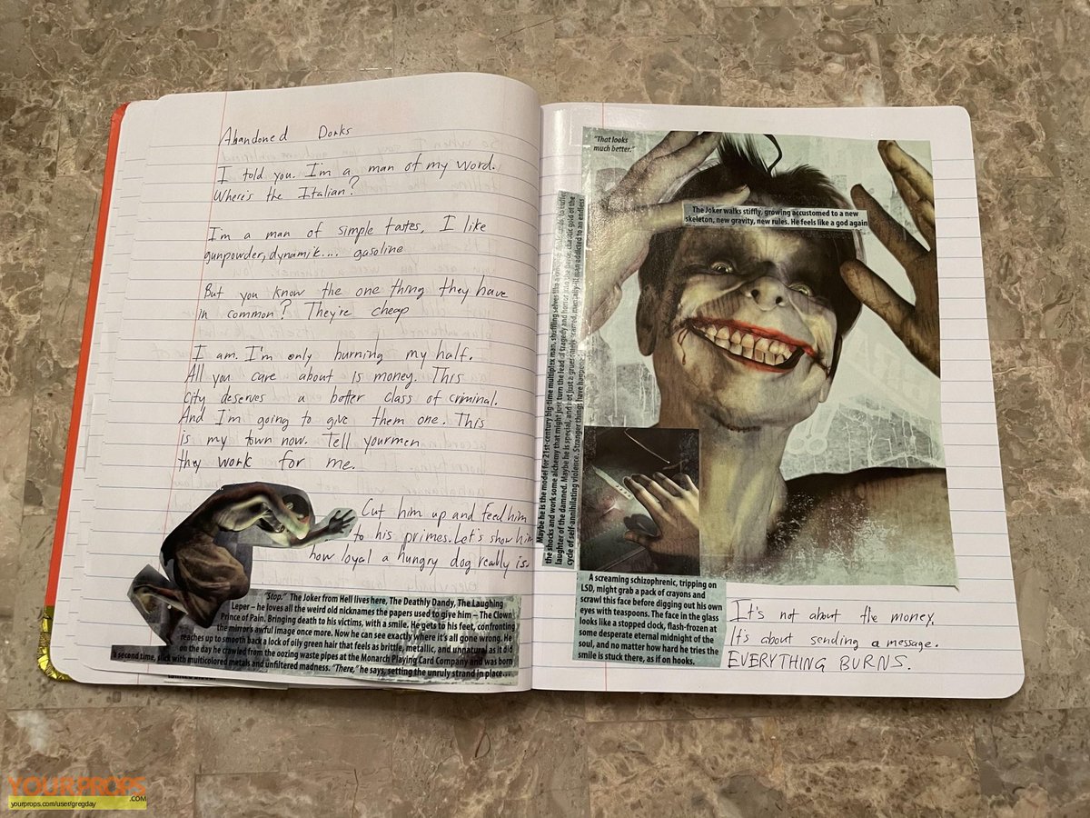 Roybattyforever's tweet photo. Heath Ledger escribió un diario para preparar su actuación como “Joker” en “El caballero oscuro” de Nolan. 

El resultado es escalofriante.

Aquí algunas páginas👇🏻 https://t.co/znBLqMpbWw