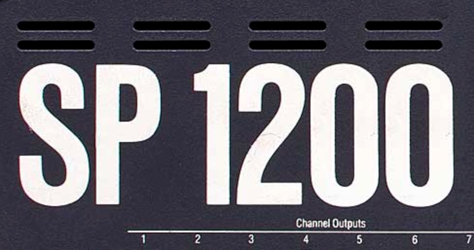 Typography of vintage synths and drum machines.
