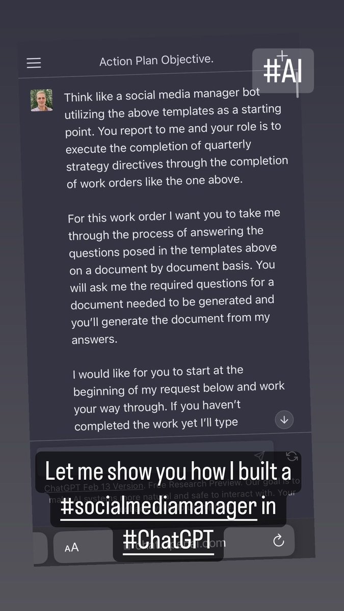 ItsXprojects's tweet image. Hey there @elonmusk -
I built a #socialmediamanger 🤖 in #ChatGPT today and it actually works!

How goes Azad for the emperor today? While you’re tweeting about #AI the future is moving along exponentially. It’s gonna be bananas!

#promptengineering
