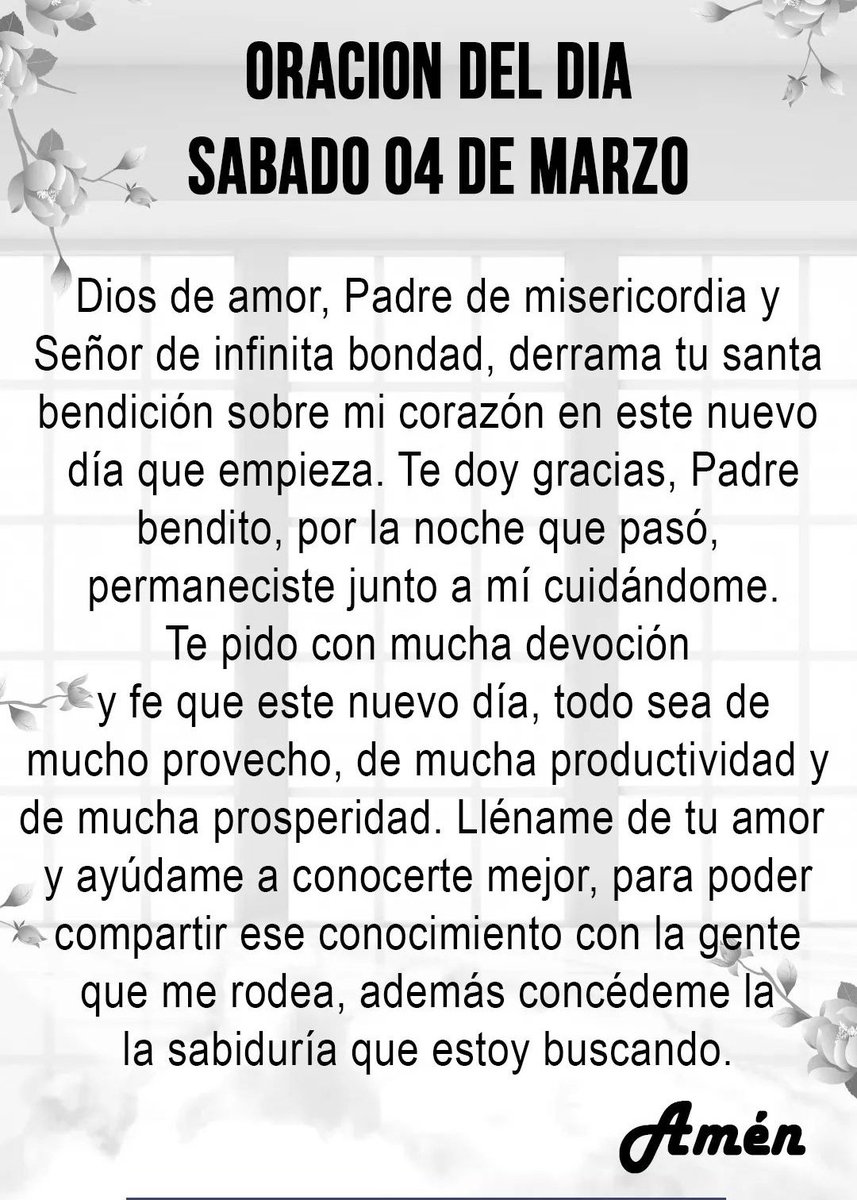 oracionsanadora's tweet photo. Oración del día sábado 4 de marzo de 2023 https://t.co/4kjga256p5