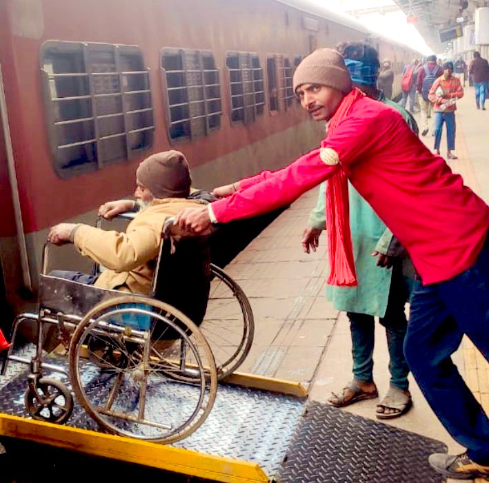 Prashasti/ प्रशस्ति / پرشستی (@prashastisri) on Twitter photo We realised the gap that a wheelchair is not enough to comfortably board the train. At Agra & Mathura stations, you can now avail PORTABLE RAMPS and necessary assistance for free. #sugambharat #accessiblerailways <a href="/CPRONCR/">North Central Railway</a> <a href="/SrDCM_Agra/">SrDCM_Agra</a> <a href="/DRM_Agra/">DRM Agra</a> <a href="/RailMinIndia/">Ministry of Railways</a> We realised the gap that a wheelchair is not enough to comfortably board the train. At Agra & Mathura stations, you can now avail PORTABLE RAMPS and necessary assistance for free. #sugambharat #accessiblerailways <a href="/CPRONCR/">North Central Railway</a> <a href="/SrDCM_Agra/">SrDCM_Agra</a> <a href="/DRM_Agra/">DRM Agra</a> <a href="/RailMinIndia/">Ministry of Railways</a>