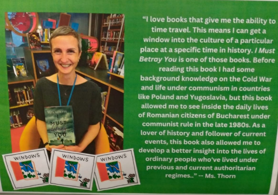 Excited for #literacyweek & proud to be included in the messaging. 

You Must Read This Book :) 

@RutaSepetys @HongKongAcademy

#mirrorswindowsslidingdoors #literacy #libraries #librariansrock #reading #powerofreading #historyteacher #globaled #globaledchat #edureading