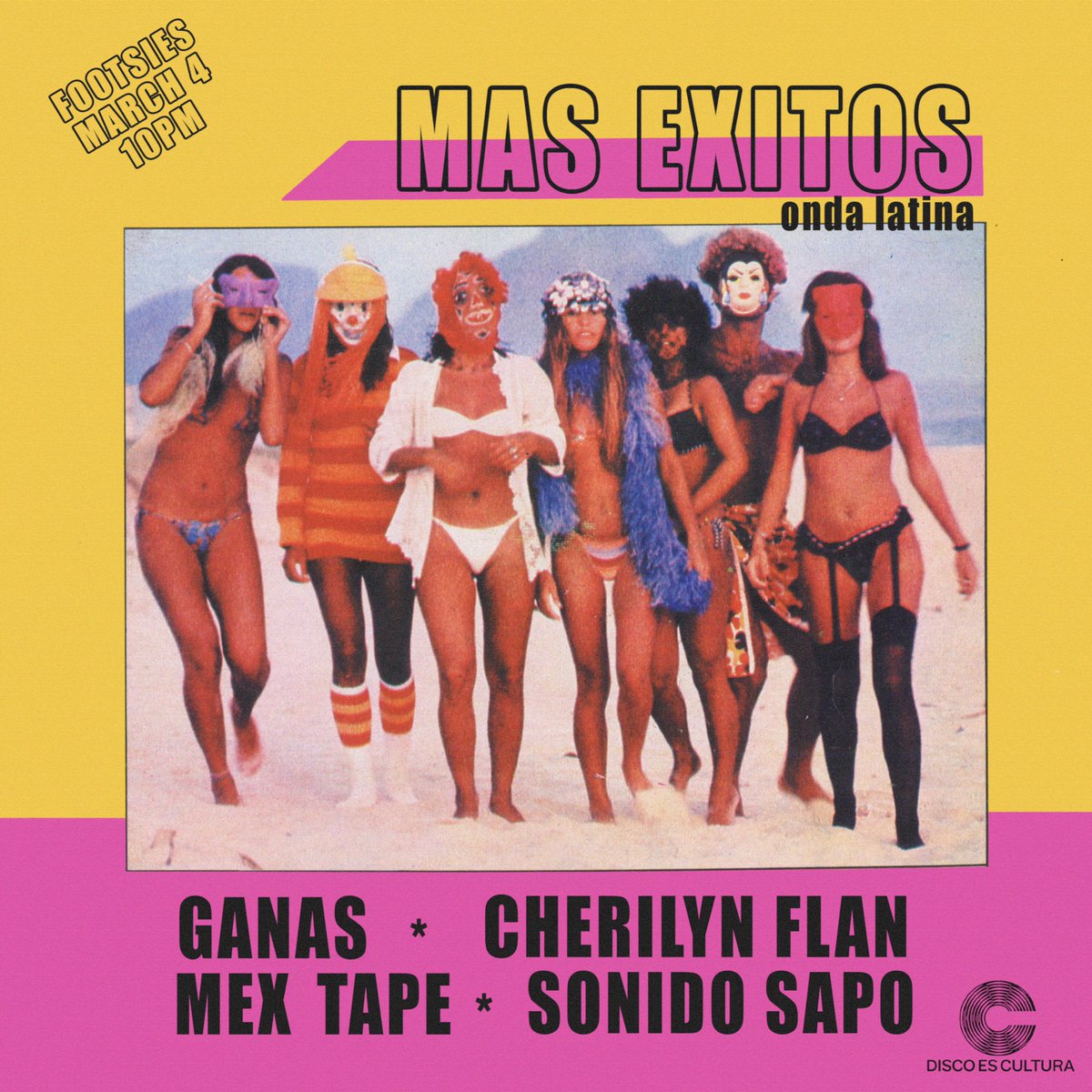 Tomorrow is Más Éxitos with special guest @mextape of @kumbia_net . Resident dj’s @cherilynflan @dogtoad aka Sonido Sapo and @og_ganas will also be throwing down discos calientes. Saturday March 4th @footsiesbar 10-2 no cover 21+ #eldiscoescultura #masexitos