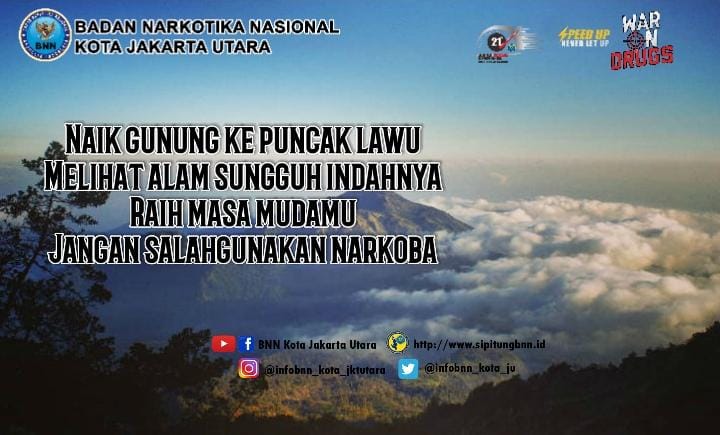 infobnn_kota_ju's tweet photo. Halo #SoberJakut admin mau kasih pantun untuk kalian nih, yuk dibaca. 😎
@INFOBNN
#BNNKJakut
#Pantut
#Narkoba
#Cakep
#JakutBersinar
#IndonesiaBersinar
#SpeedNeverLetUp
#WarOnDrugs https://t.co/7UrQcMisY9