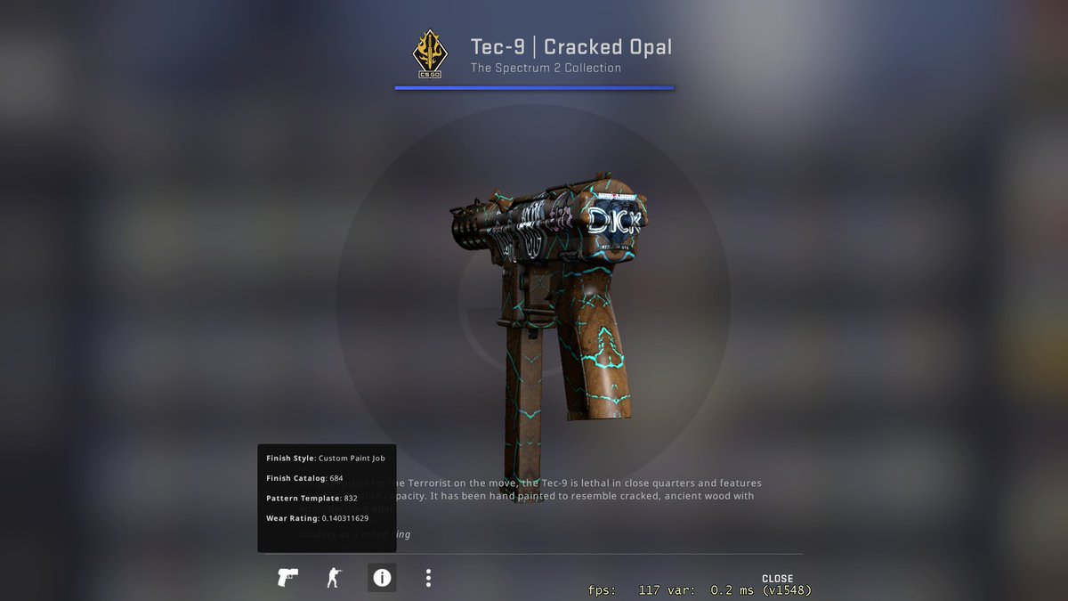 Uncommon Pattern Showcase #28: Tec-9 Cracked Opal (Pat#832) 