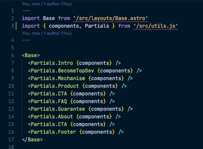 magicaldevs's tweet photo. We can use the concept of Partials to organise HTML files in Astro. Here's an example of what we did for Magical Dev School! https://t.co/TQeEBwNSSY