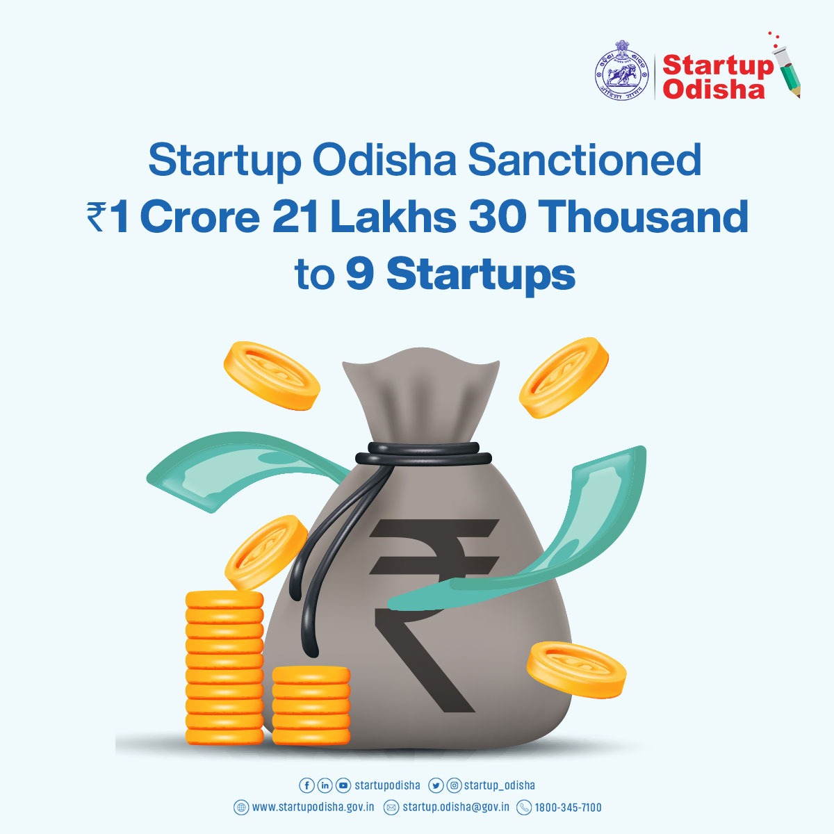 startup_odisha's tweet photo. To further strengthen the #startupecosystem in #Odisha, #StartupOdisha sanctioned #grants of Rs. 1 Crore 21 Lakh 30 Thousand to 9 promising #startups in the 25th taskforce meeting.

#Odisha #OHub #innovation #StartupOdishaGrants https://t.co/QS0pSYf6EJ