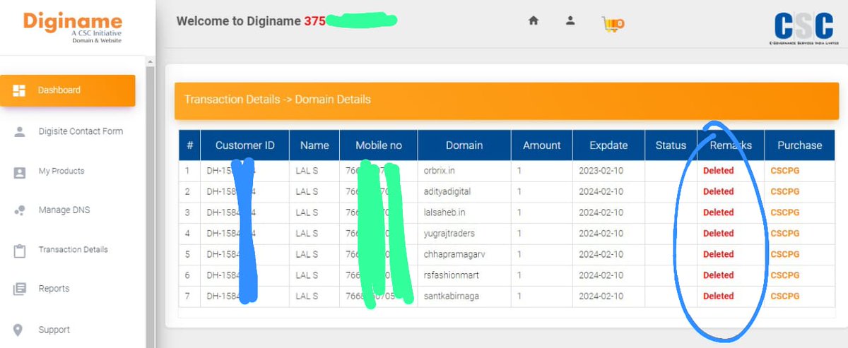 lalsaheb18's tweet photo. @balvantkunal @Akhilesh19893 @academy_csc @CSCUttarPradesh @CSCegov_  10 फरवरी को 1 रुपये में डोमेन खरीदा था उसके बाद से remarks में सभी डोमेन डिलीट दिखा रहा है.diginame का या csc के माध्यम से डोमेन के प्रति कोई भी हेल्प नहीं कही से हो पाती. https://t.co/jt9qt9Pukg
