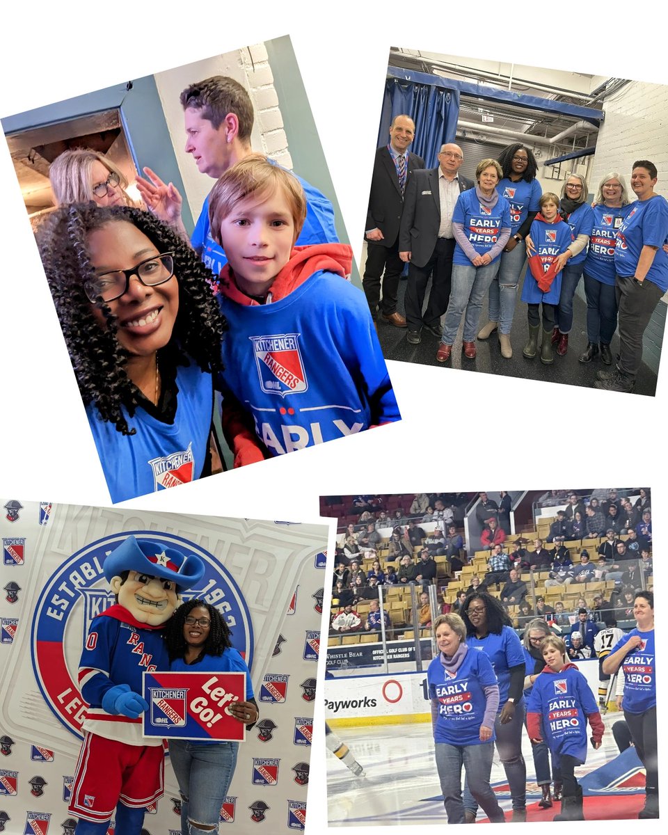 I am so happy I made it out to the @ohlrangers game to honour all of the @regionofwaterloo RECEs & Early Years professionals and be part of the ceremonial puck drop! TY to all of our early childhood educators. Hope all got home safely, the roads are horrible. Rangers won!