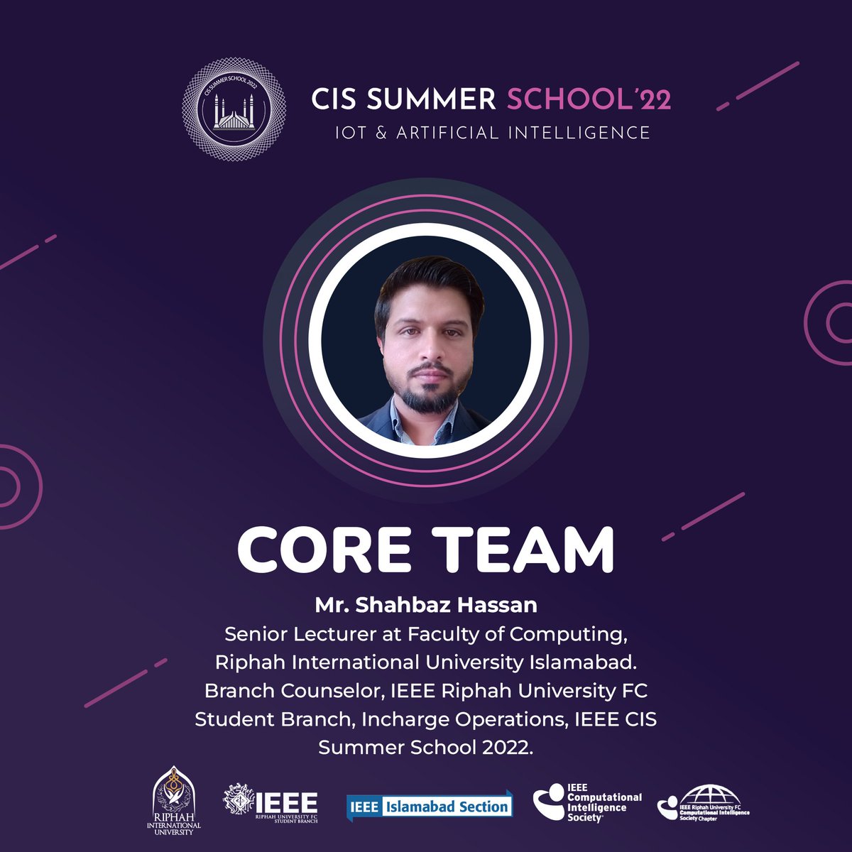 IEEERiphahFC's tweet photo. Mr. Shahbaz Hassan is a highly accomplished academic and researcher, currently serving as a senior lecturer at Riphah International University in ISB. He is pursuing his Ph.D from FAST, focusing on the development of innovative algorithms and techniques for data analytics and ML. https://t.co/rqxe5cmaGl