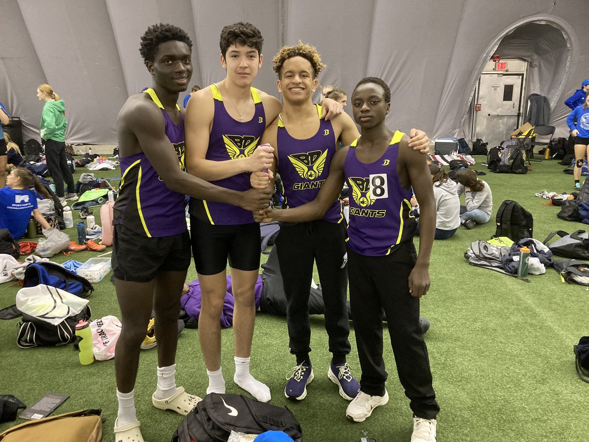 Ben Davis CC (@giantdistance) on Twitter photo 4x8 places 8th of 13 in 9:01.
Senior <a href="/Macho_Camacho14/">DC</a> 2:07 (only :01 off his PR!)
Soph <a href="/tatumpaglia/">Tatum Paglia</a> 2:12
Frosh K Adeyemi 2:22
Frosh A Ibrahim 2:14 (PR! 1st ever race and :19 better than his Time Trial!)
<a href="/BDtrack/">Mike Davidson</a> <a href="/GiantAthletics/">Ben Davis Giants</a> <a href="/BenDavisHS/">Ben Davis High School</a> 4x8 places 8th of 13 in 9:01.
Senior <a href="/Macho_Camacho14/">DC</a> 2:07 (only :01 off his PR!)
Soph <a href="/tatumpaglia/">Tatum Paglia</a> 2:12
Frosh K Adeyemi 2:22
Frosh A Ibrahim 2:14 (PR! 1st ever race and :19 better than his Time Trial!)
<a href="/BDtrack/">Mike Davidson</a> <a href="/GiantAthletics/">Ben Davis Giants</a> <a href="/BenDavisHS/">Ben Davis High School</a>