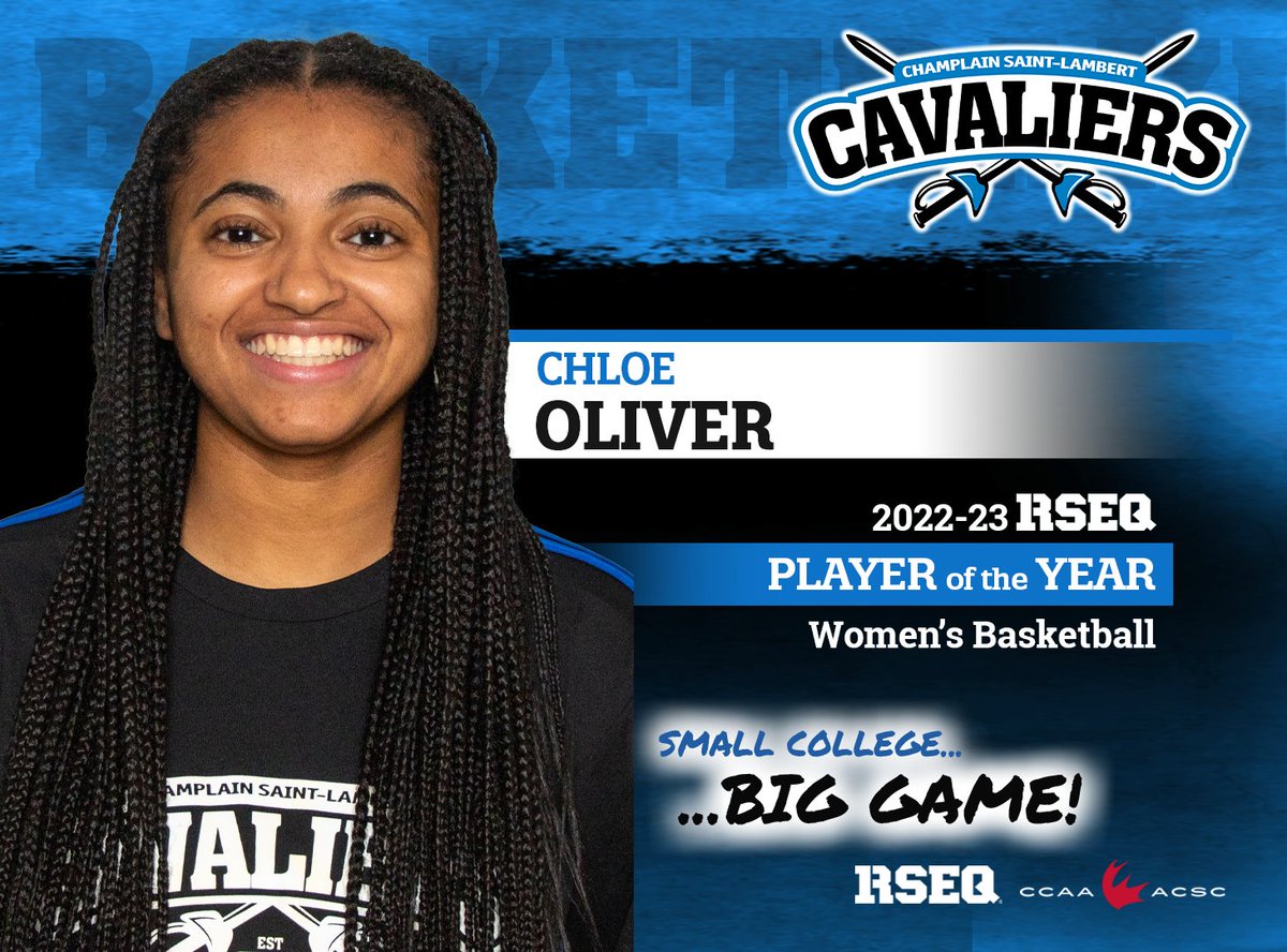 Congrats to Chloe Oliver on being voted the <a href="/RSEQ1/">RSEQ</a> Player of the Year in D1 Women;'s Basketball for 2022-23! Well done! #CavsBlueTide #RollBlueTide #TheChamplainCavs