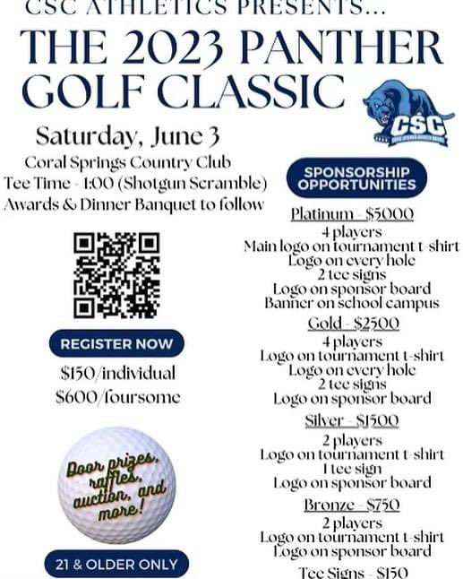 Mark your calendars for the CSC Athletics golf tournament! Saturday, June 1st! 
#pantherpride #onceapantheralwaysapanther #csusaproud #csusatoday