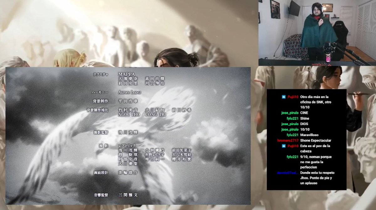 Joshua01034's tweet photo. Además de que el Stream de hoy fue maravilloso, Mappa volvió a regalarnos otro trío de capítulos perfectos de SNK. Aquí os dejo los que considero las 4 fases del directo. https://t.co/CvOjaF0Y6e