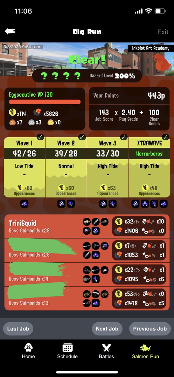 First Horror win! Had to dig deep to kill that sucker but we did it 😈 #horrorboros #Splatoon3