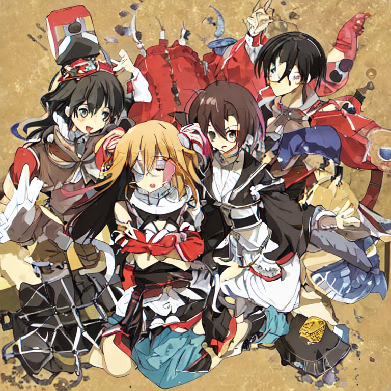 tsuda_jiro_n's tweet image. #桃太郎チャレンジ 
#stableDiffusionwebUI 
モデルはquattro4merge+iを使用。
歌詞は順番に1番から4番、ヘボン式ローマ字は外務省のホームページを参照。
ネガティブプロンプト無しの一発勝負でなかなかのカオスっぷり。