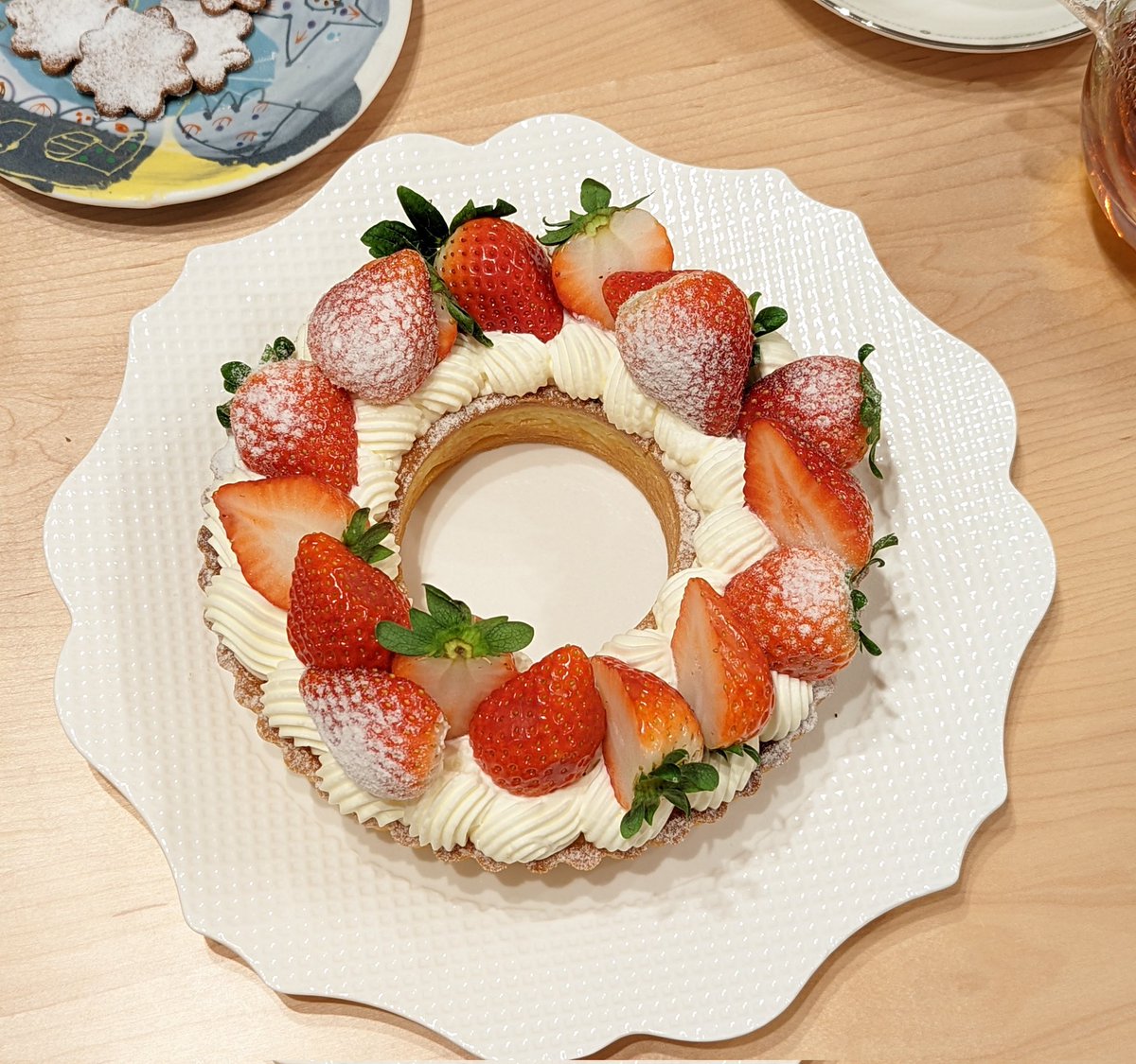 no humans food food focus fruit strawberry plate cake  illustration images