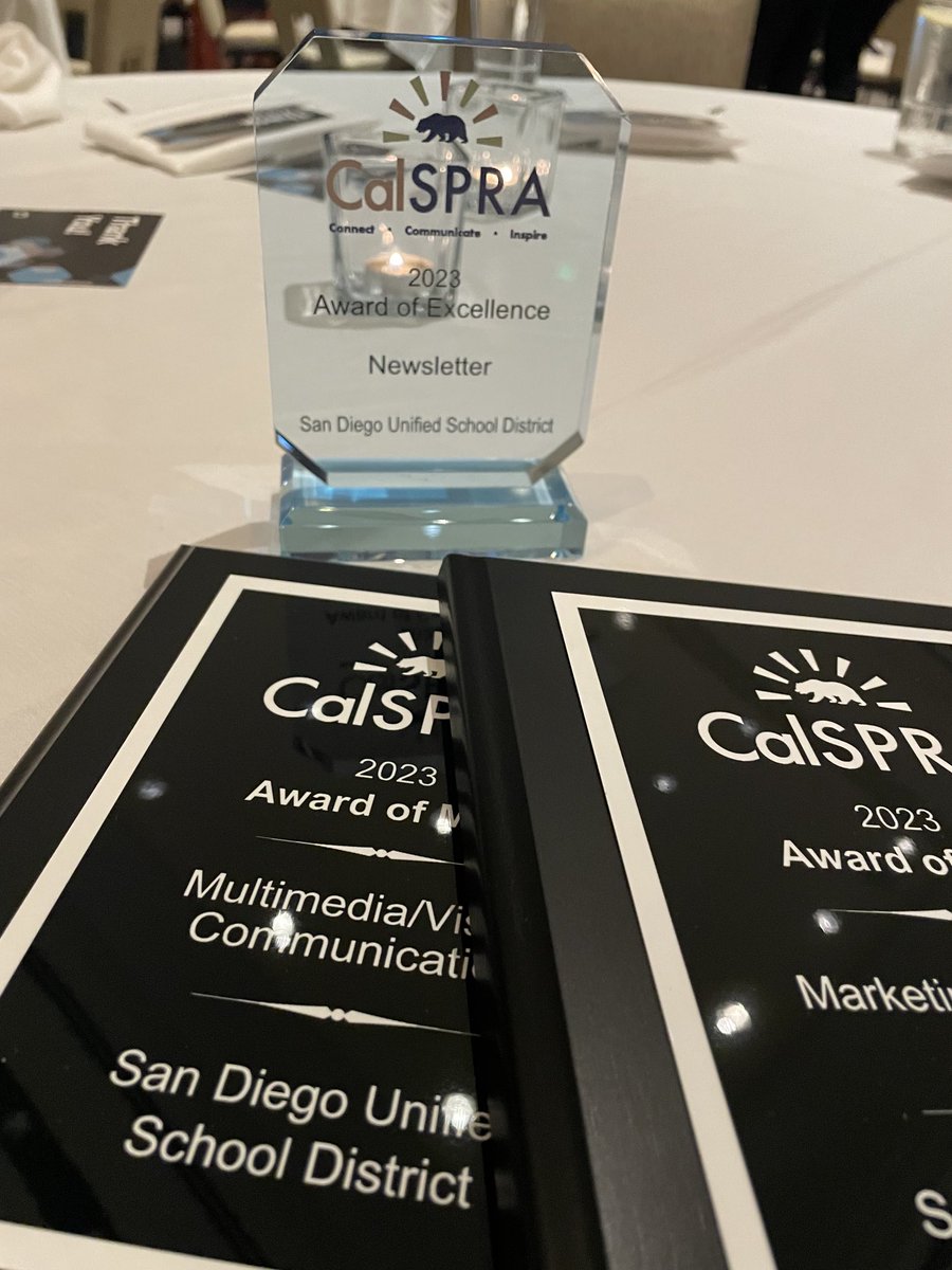 So proud of the ⁦@sdschools⁩ Communications team for more award-winning work recognized tonight by⁦ @CalSPRA⁩ #BetterSD