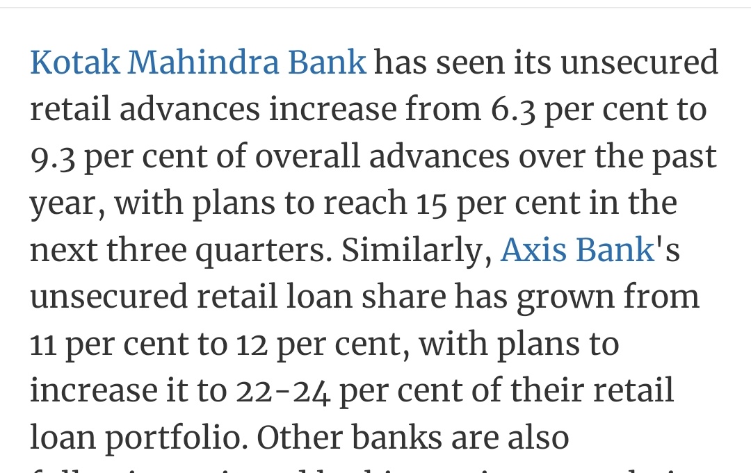 amitabhvatsya's tweet image. Any seasoned banker/ investor know this that #AxisBank used to trail ICICI Bank in strategy. Now they seems to embark with a new Benchmark #kmbl 
Let us see how it goes🤔