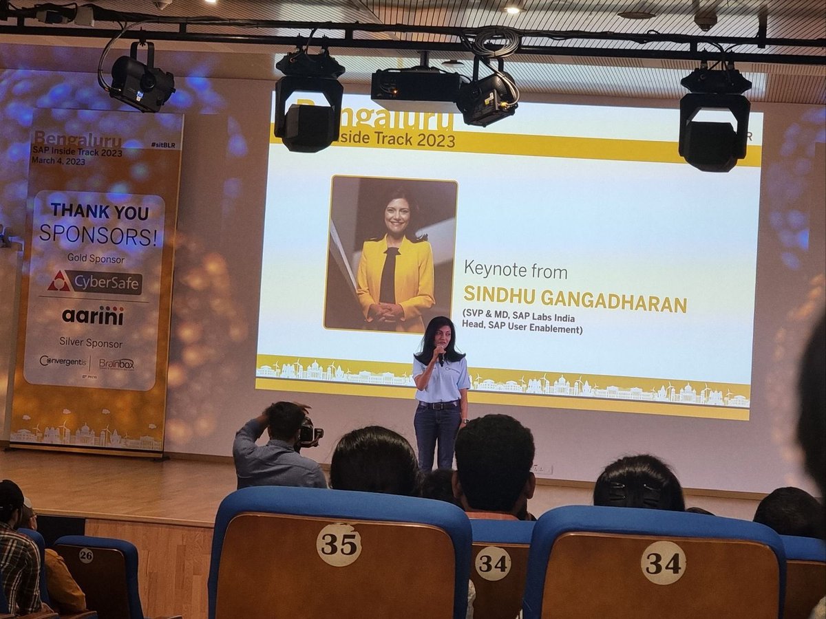 Biggest #sap community event #sitBLR happening right now at <a href="/saplabsindia/">SAP LABS INDIA</a> campus… started with inspiring keynote from <a href="/gangadharansind/">Sindhu Gangadharan</a> talking about the power of community 
<a href="/SAPCommunity/">SAP Community</a> <a href="/anzieee/">Mohammed Anzy S</a> <a href="/findingabhi/">Abhishek Chatterjee</a> <a href="/maheshk_p/">Mahesh Palavalli</a> <a href="/AarifRao/">Mohammad A K Rao</a> <a href="/gowda_ramu/">Ramu Gowda</a>