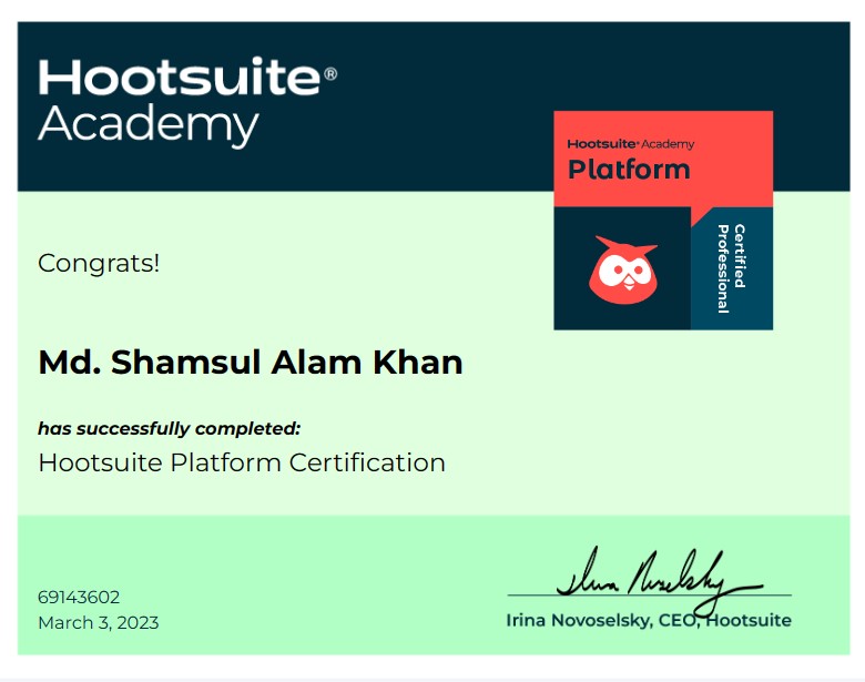 I'm thrilled to announce that I've earned my Hootsuite platform certification! This certification is a testament to my expertise in social media management and my dedication to staying on top of the latest industry trends. #DMatMSU #KnowYourSocial