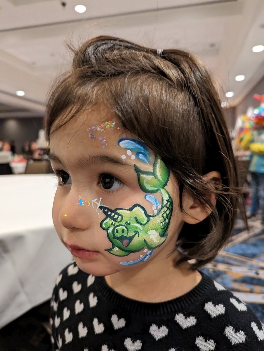 LizWhitlockMD's tweet image. Kudos to #WAS2023 for being the most family-friendly conf I&apos;ve ever attended. Face paint artist at (supervised!) kid play area managed my 3yo&apos;s bizarre mermaid-unicorn-pig request.  WE ARE VERY IMPRESSED. 😳 @WhistlerAnesth
