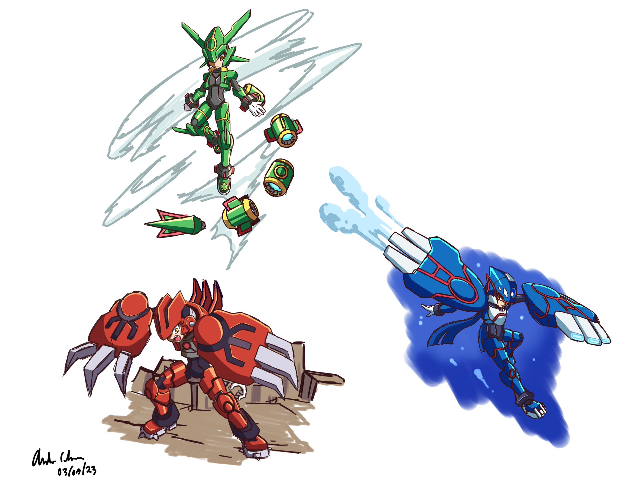 Innovator123 on X: Megaman ZX/Pokemon Crossover art Part 1. Was planning to upload all in one go after I finished Ultra Necrozma today but I just learned that there's a limit. This