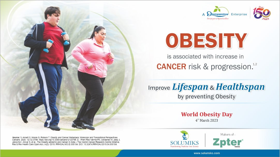 Solumiks's tweet photo. World OBESITY Day 2023

Improve LIFESPAN &amp; HEALTHSPAN by preventing Obesity

#DidYouKnow

Obesity is called as the ‘Grandmother of many diseases’

Obesity is also called as a ‘Non-invading Malignancy’

#Dhootapapeshwar #Solumiks #Ayurveda #health #obesity #cancer https://t.co/Aj03oPffZp