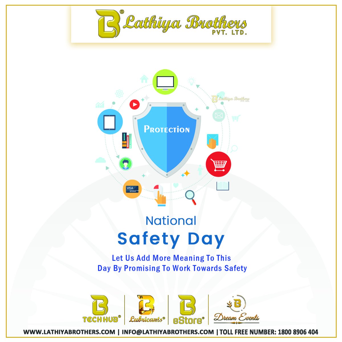 lathiyabrothers's tweet photo. โ๏ธ National Safety Day โ๏ธ
#LathiyaBrothers #NationalSafetyDay #SafetyDay #StayHealthy #TakeCare #CyberSecurity #BeKind #LBestore #LBlubricant #LBDreamEvents #LbSuraksha #thelbacademy #Ten2Six #BondingAcrossTheWorld #SuratCity https://t.co/HwTHELEjkd