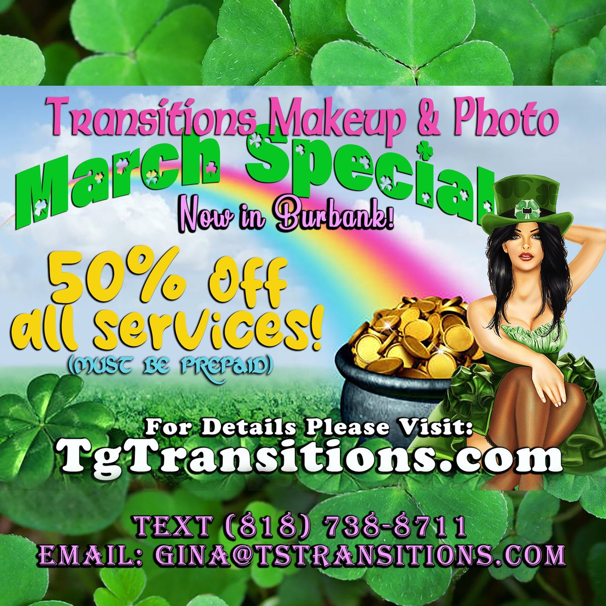 TransitionsMP's tweet image. 50% Off All Services! Must be pre-paid to get discount and services must be used within ONE YEAR of payment. 
#transgendermakeup #mtftrans #makeuplessons #transfeminine #transformationtuesday #transfemme #maletofemale #transisbeautiful #transgenderbeauty #crossdresser #m2fmakeup