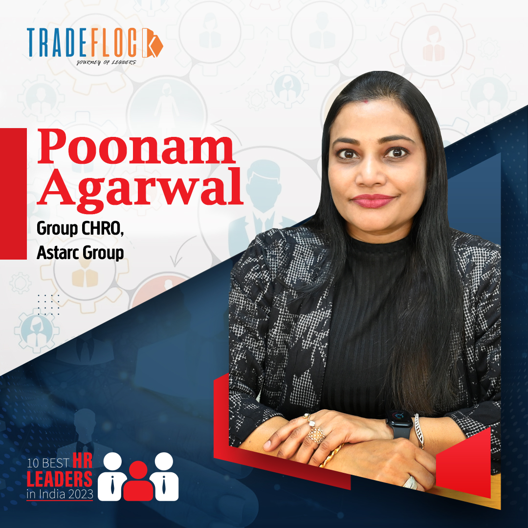 TradeFlock's tweet photo. TradeFlock congratulates Poonam Agarwal, Group CHRO, Astarc Group, for being featured among the 10 Best HR Leaders in India 2023. 
 
Read her views on TradeFlock magazine - 
https://t.co/5RFxb3YIbI

#Leaders #Motivation #SaturdayMotivation #inspection https://t.co/eQuYsf4Hd1