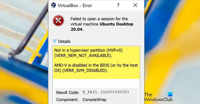 TheWindowsClub On Twitter AMD V Is Disabled In The BIOS Not In A 