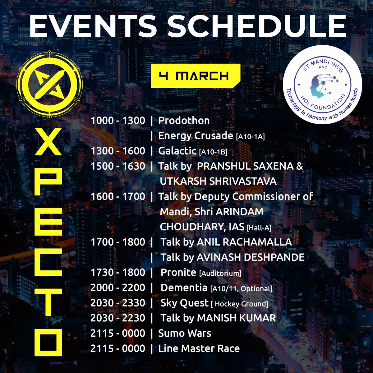 XpectoTech's tweet image. So the fest has started and is now in full swing! We hope that you have enjoyed it until now. 
Even more events and talks full of knowledge and experience are lined up for the second day of Xpecto’23. 
Here we present the schedule for the day 2 (4th March)